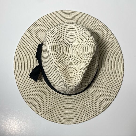 Broner Ladies Yacht Club Big Brim Fedora One Size Cream & Black - Picture 12 of 13